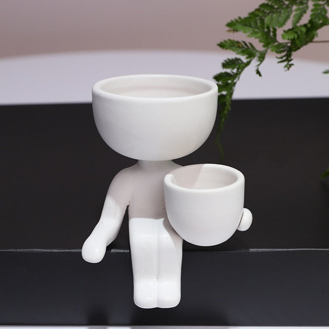 Humanoid Ceramic Flower Pot - Homegenics