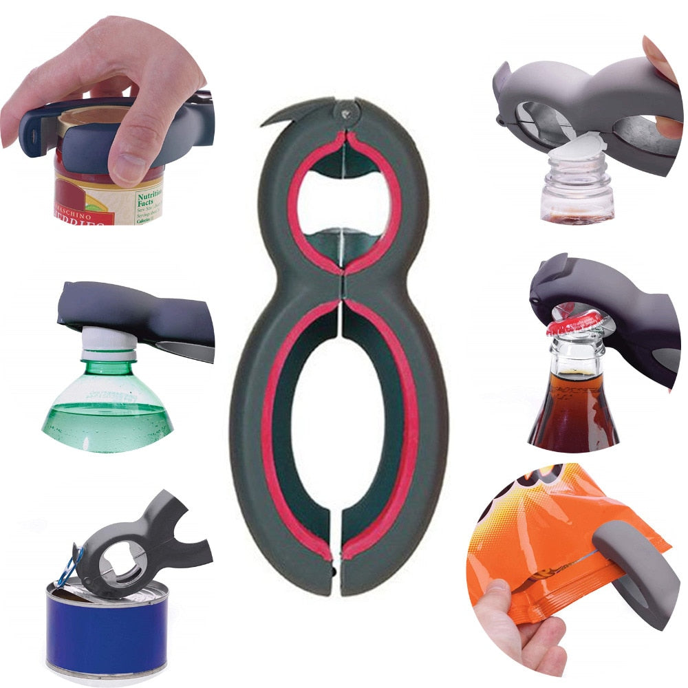 6 in 1 Multi Function Twist Bottle Opener - Homegenics