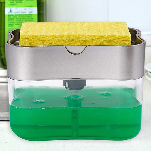 2 in 1 Liquid Detergent Press Dispenser with Sponge Kit - Homegenics