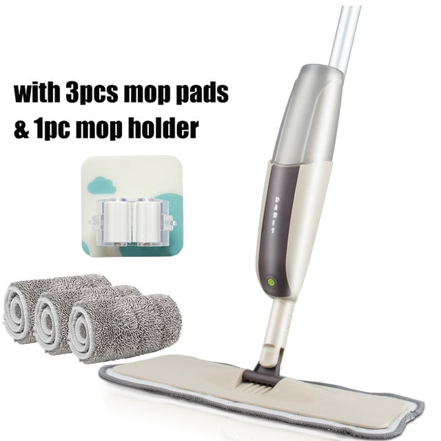 360 Degree Spray Floor Mop with Reusable Microfiber Pads - Homegenics