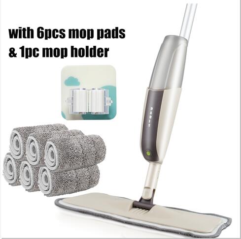 360 Degree Spray Floor Mop with Reusable Microfiber Pads - Homegenics