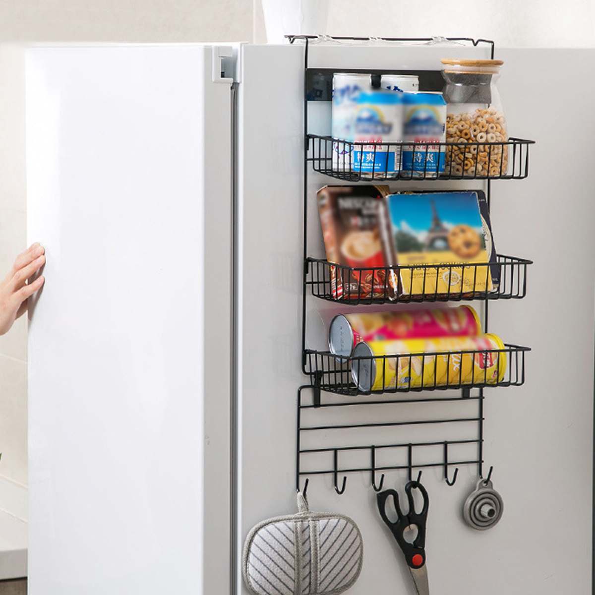 Refrigerator Side Multi-Layer Storage Rack