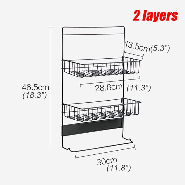 Refrigerator Side Multi-Layer Storage Rack